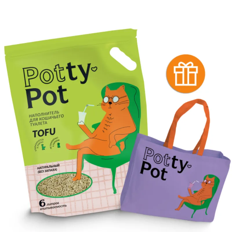 Потти-Пот Натуральный без запаха наполнитель ТОФУ