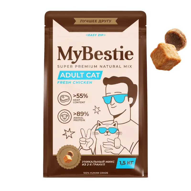 MyBestie Adult Cat с Курицей 1,5 кг
