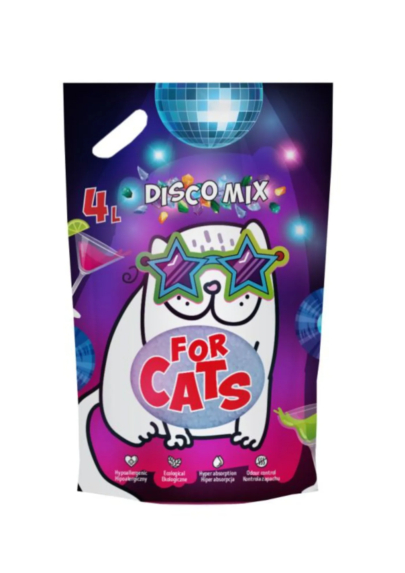 FOR CATS, силикагелевый Disko Mix с ароматом голубого лотоса