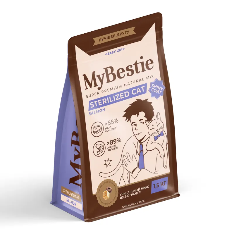 МайБести Sterilized с лососем (1,5 кг)