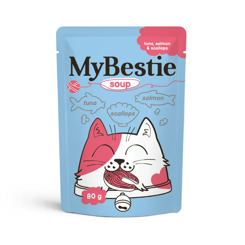 МайБести Пауч СУП с кусочками Тунца, Лосося и Гребешками