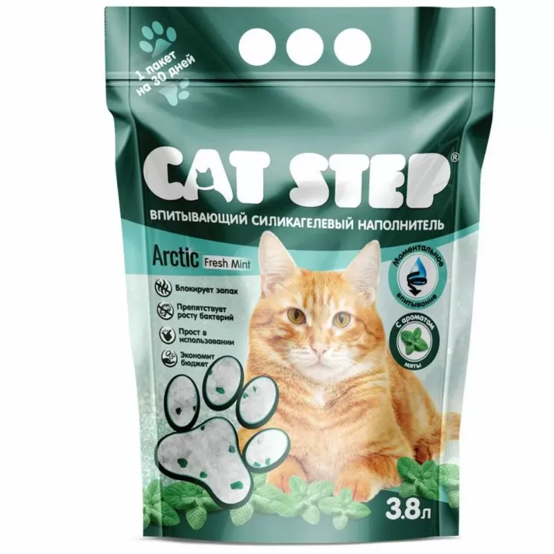 Cat Step Arctic Fresh Mint Силикагелевый наполнитель