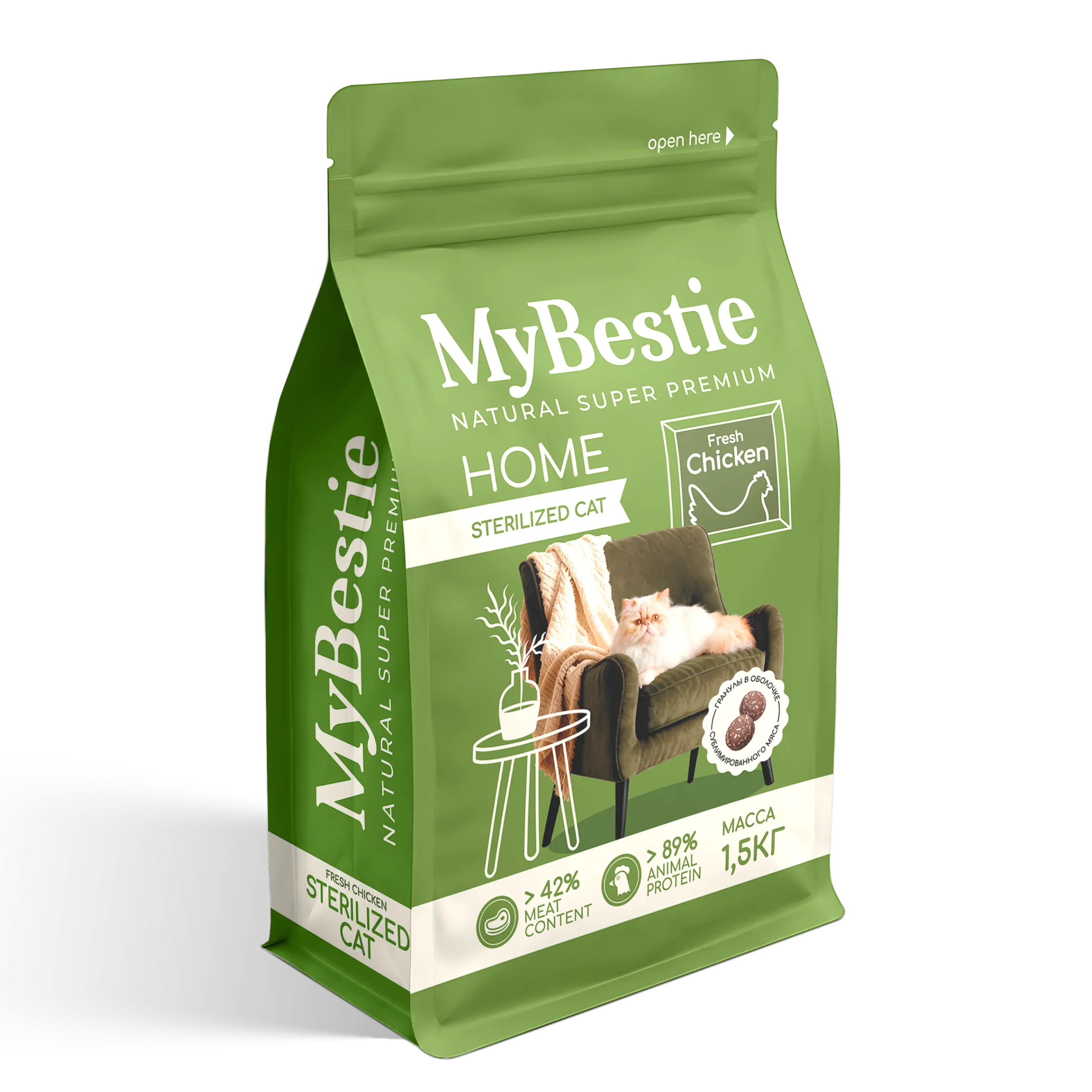 MyBestie Нome Sterilized с курицей 1,5 кг