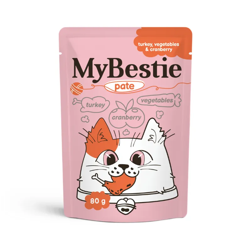 МайБести Пауч ПАШТЕТ с мясом Индейки,Овощами и Клюквой