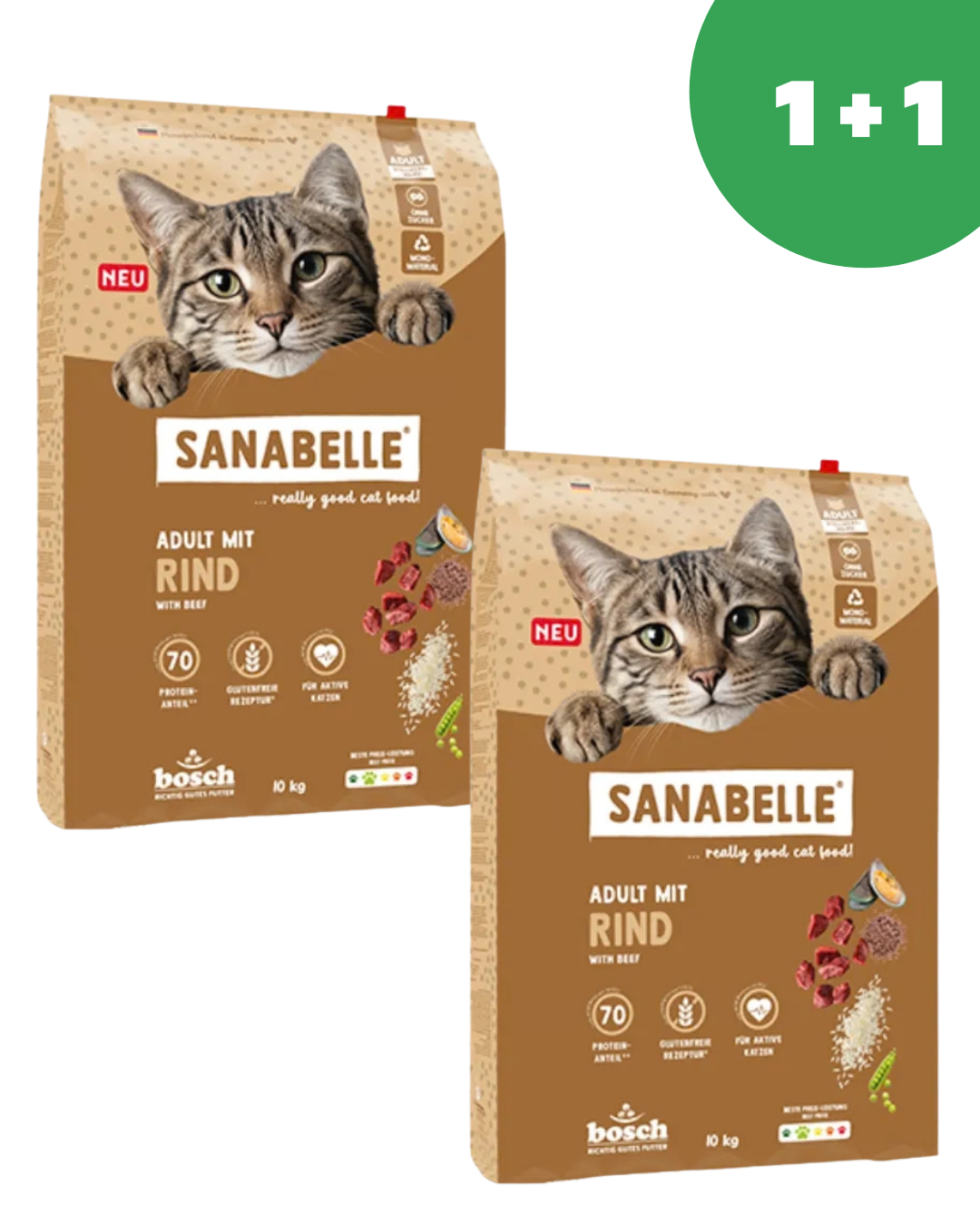 Sanabelle Classic Adult с говядиной 10кг+10кг